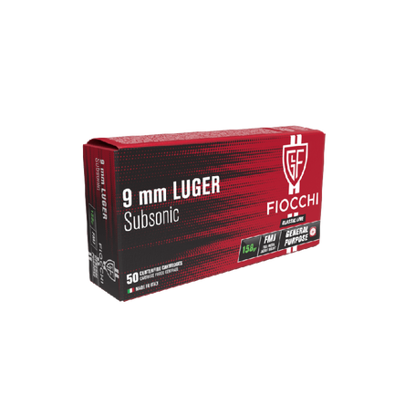 Fiocchi amunicja 9mm LUGER SUBSONIC FMJ 158gr